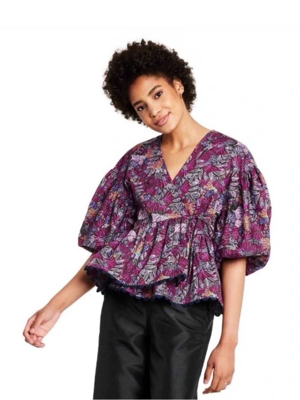Kika Vargas x Target Coral Reef Scallop Edge Wrap Top